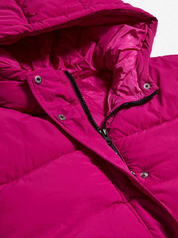 Oversized fuchsia padded jacket - girls' outerwear - Fuchsia | Sisley Young image number 3
